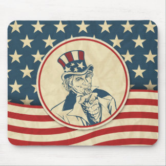 Rustic Americana Uncle Sam Patriotic Mousepad