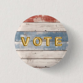 Rustic Americana Wood Plank Vote Button