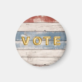 Rustic Americana Wood Plank Vote Magnet