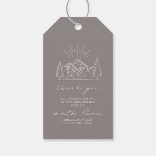 Rustic Amethyst Mountain Wedding Vielen Dank Geschenkanhänger