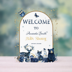 Rustic Animal Adventure Night Sky Baby Dusche Acrylschild
