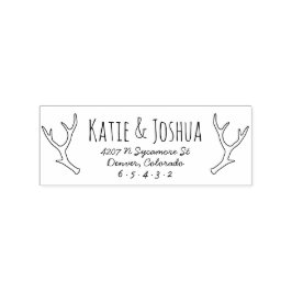 Rustic Antler Custom Rücksendeadresse Briefmarke Gummistempel