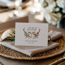 Rustic Antler Floral Wedding woodland Boho Details