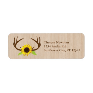 Rustic Antlers et Sunflowers Mariage Étiquette