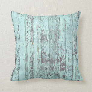 Rustic Aqua Barn Wood Kissen