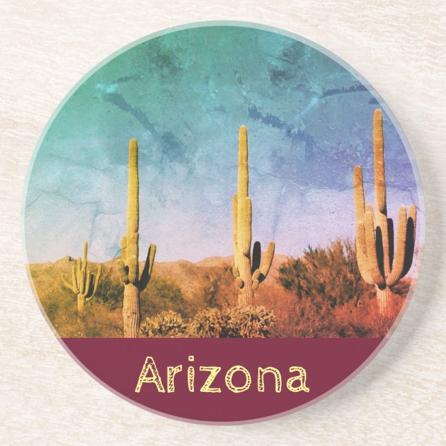 Rustic Arizona Saguaro Cactus Untersetzer (Vorne)