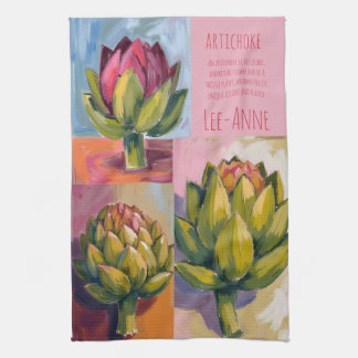 Rustic artichoke Watercolor Farmhouse Kitchen Geschirrtuch