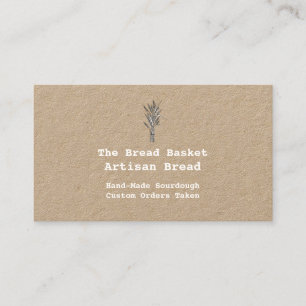 Rustic Artisan Bäckerei   Weizenstrauß Kraft Visitenkarte