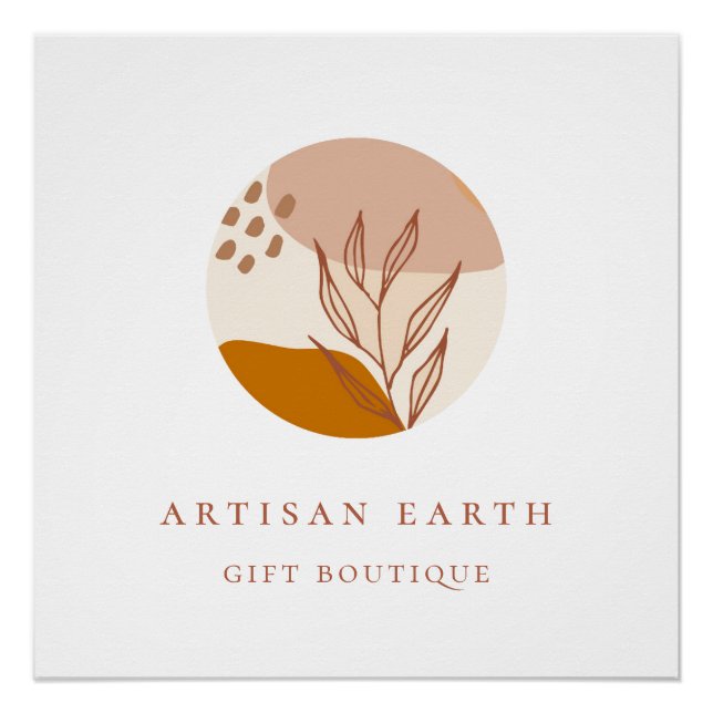 Rustic Artisan Earthy Abstract Logo Poster (Vorderseite)