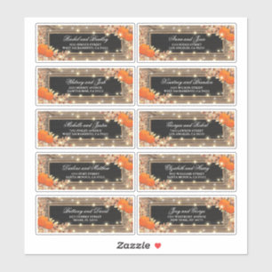 Rustic Automne Nom et adresse du Mariage Étiquette