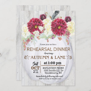 Rustic Automne Répétition Dîner Invitation