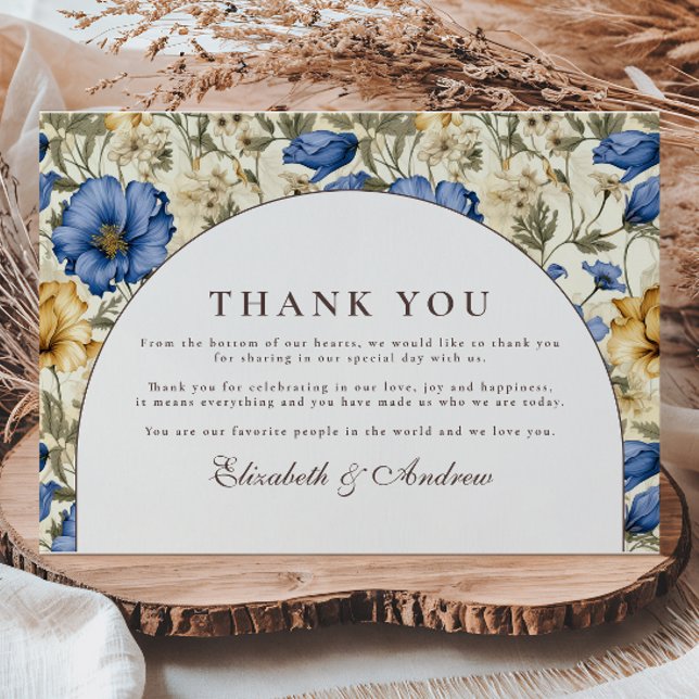 Rustic Autumn Botanical Wedding Dankeskarte (Von Creator hochgeladen)