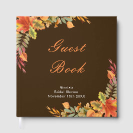 Rustic Autumn Fall Leaves Bridal Shower Gästebuch