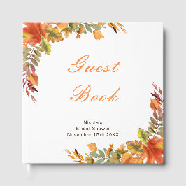Rustic Autumn Fall Leaves Bridal Shower Gästebuch