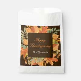 Rustic Autumn Fall Leaves Square Thanksgiving  Geschenktütchen