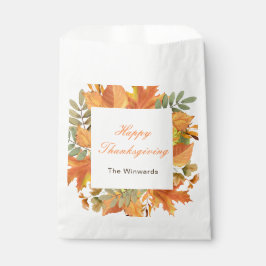 Rustic Autumn Fall Leaves Square Thanksgiving  Geschenktütchen