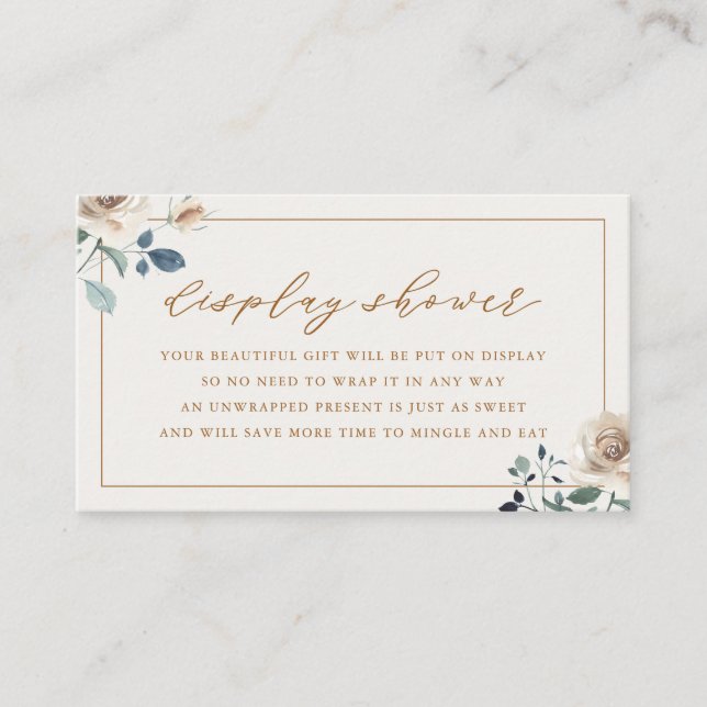 Rustic Autumn Floral Bridal Display Shower Begleitkarte (Vorderseite)