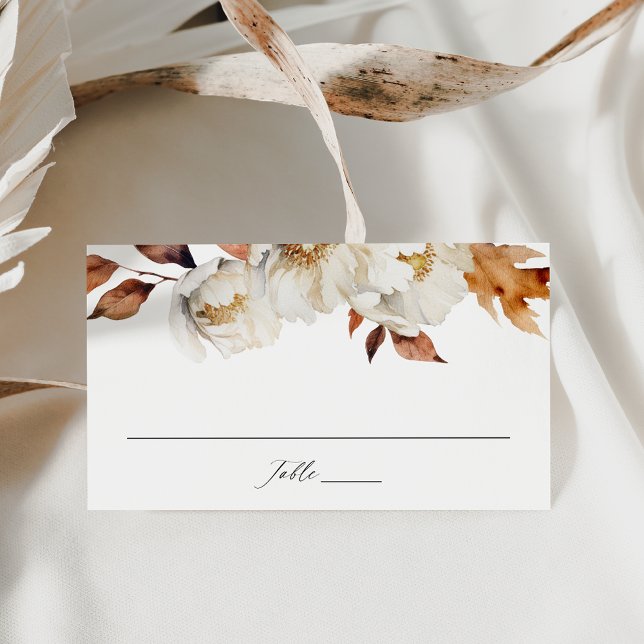 Rustic Autumn Floral Wedding Platzkarte (Von Creator hochgeladen)