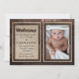 Rustic Baby Boy Custom Foto Geburtsankündigung Ankündigung