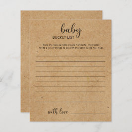 Rustic - Baby Eimer List Baby Duschgame