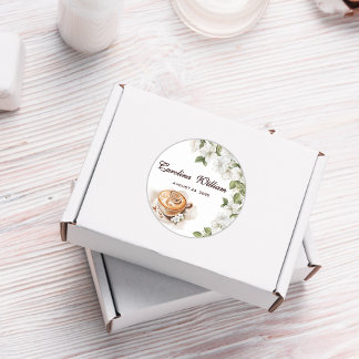 Rustic Baby ist das Brechen der Coffee Baby Dusche Runder Aufkleber