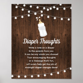 Rustic Baby ist das Brechen von Windeln Gedanken B Poster