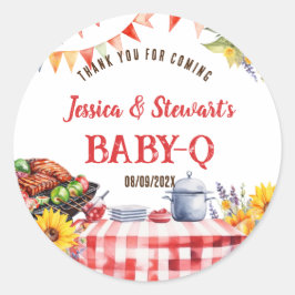 Rustic BABY-Q Barbecue Picnic Sonnenblume Vielen D Runder Aufkleber