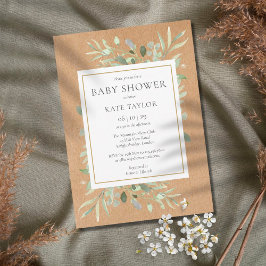 Rustic Baby Shower|Sprinkle Watercolour Greenery Einladung