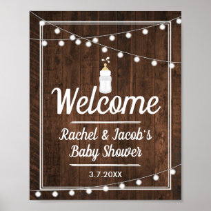 Rustic Baby wird Baby Dusche Brauen Begrüßungszeic Poster