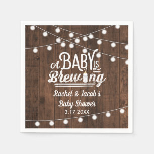 Rustic Baby wird Babydusche Serviette