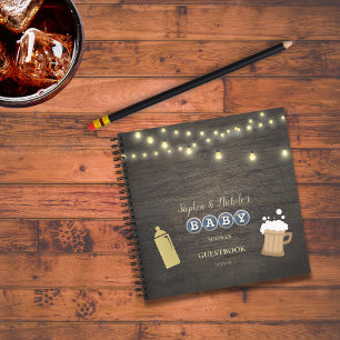 Rustic Baby wird Gold Baby Shower Gästebuch Notizbuch