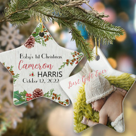 Rustic Baby's 1. Weihnachts Best Geschenk Custom F Ornament