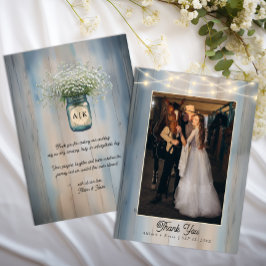 Rustic Baby's Breath Country Wedding Vielen Dank Dankeskarte