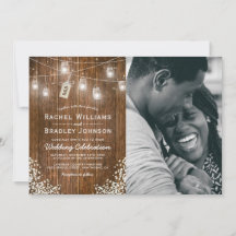 Rustic Babys Breath Mason Jar Foto Wedding