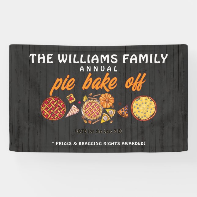 Rustic Bake Off B Family Pumpkin Pie Competition Banner (Horizontal)