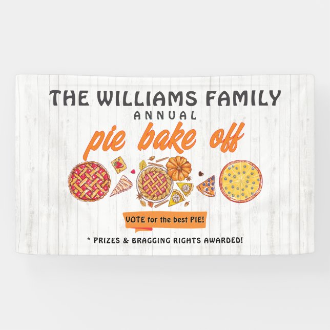 Rustic Bake Off Family Pumpkin Pie Competition Banner (Horizontal)