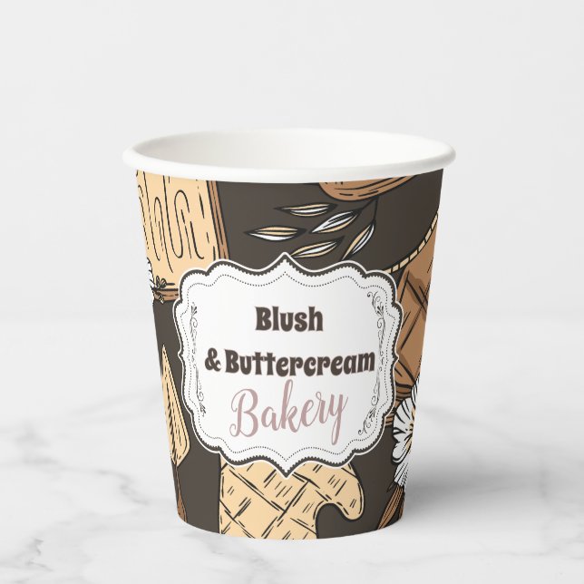 Rustic Baking Business Pappbecher (Vorderseite)
