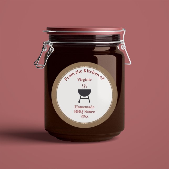 Rustic Barbecue Sauce GRILLEN Label Aufkleber (Rustic Barbecue Sauce BBQ Label Sticker)