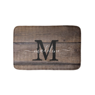 Rustic Barn Monogram Script Badematte