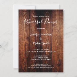 Rustic barn wood country wedding rehearsal dinner einladung