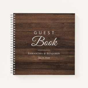 Rustic Barn Wood New Couple Wedding Gästebuch Notizbuch