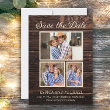 Rustic Barn Wood Wedding 3 Photo Save Date