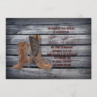 Rustic Barn Wood Western Cowboy Hochzeit Einladung