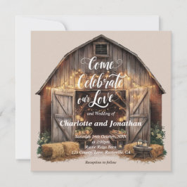 Rustic Barnyard Wedding Einladung