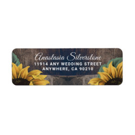 Rustic Barrel Vintag Sunflower Wedding Address