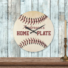 Rustic Baseball Strings Zuhause Plate Custom Große Wanduhr