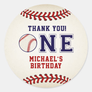 Rustic Baseball Vielen Dank Runder Aufkleber