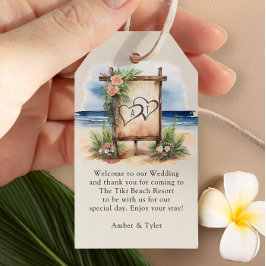 Rustic Beach Hochzeit in Urlaubsort Welcome Bag Geschenkanhänger