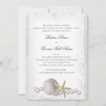 Rustic Beach Lace et Pearl Invitation