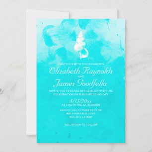 Rustic Beach Seashells Destination Invitation de m